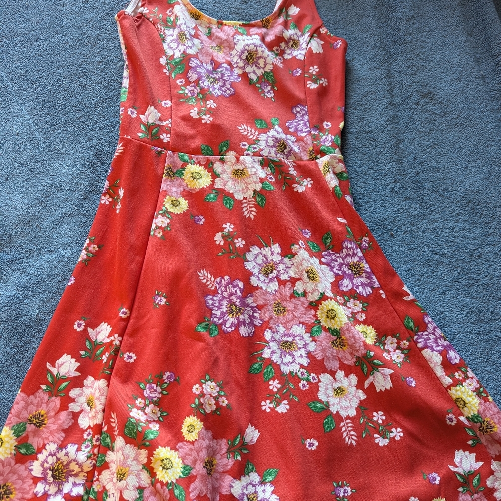 H&M Red Floral Dress size S